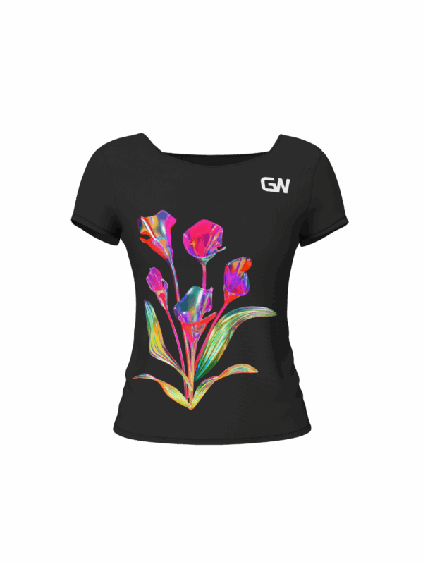 The "Holographic Bloom" Square Neck Tee