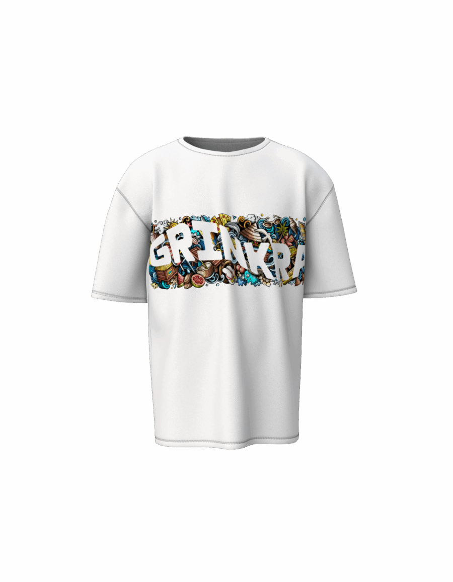 The "Grinkra Doodle Bmb 2" Oversized Tee