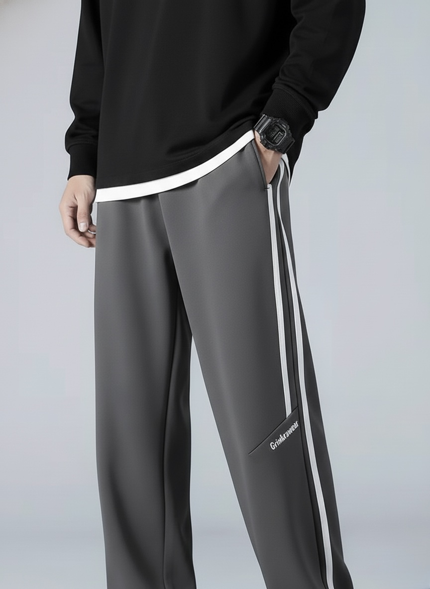 Premium Cotton Fleece Straight-Leg Track Pants - Image 3