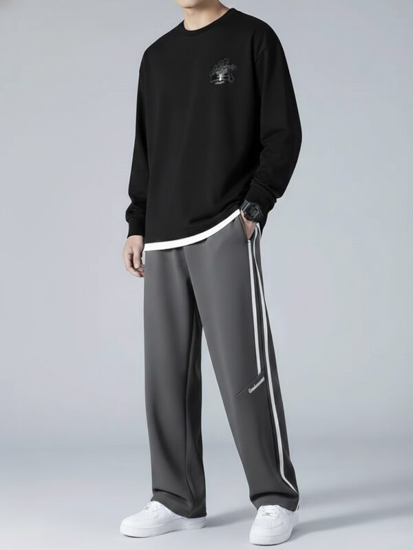 Premium Cotton Fleece Straight-Leg Track Pants