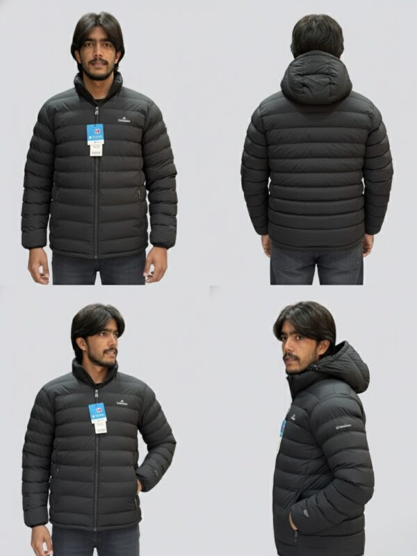 GrinkraWear Men's Hooded Puffer Jacket - Black