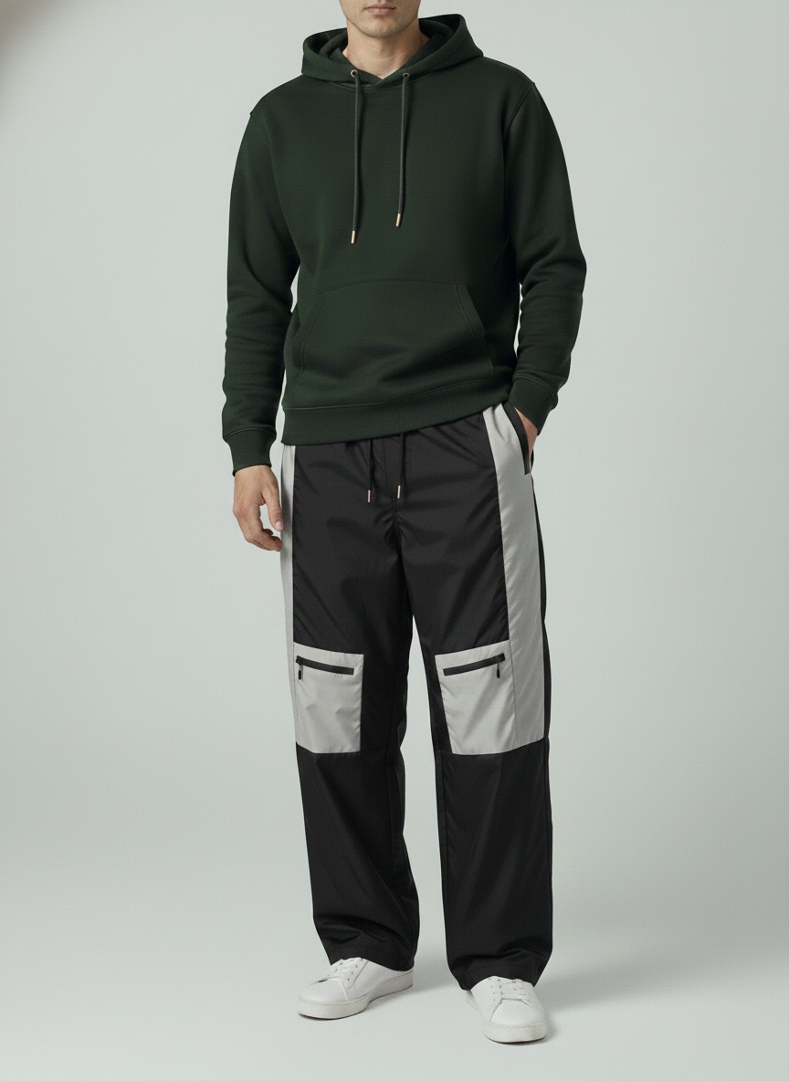 Grinkrawear "Shield & Soft" Tech-Utility Oversized Lowers – Wind-Resistant Shell with Premium Wool Lining