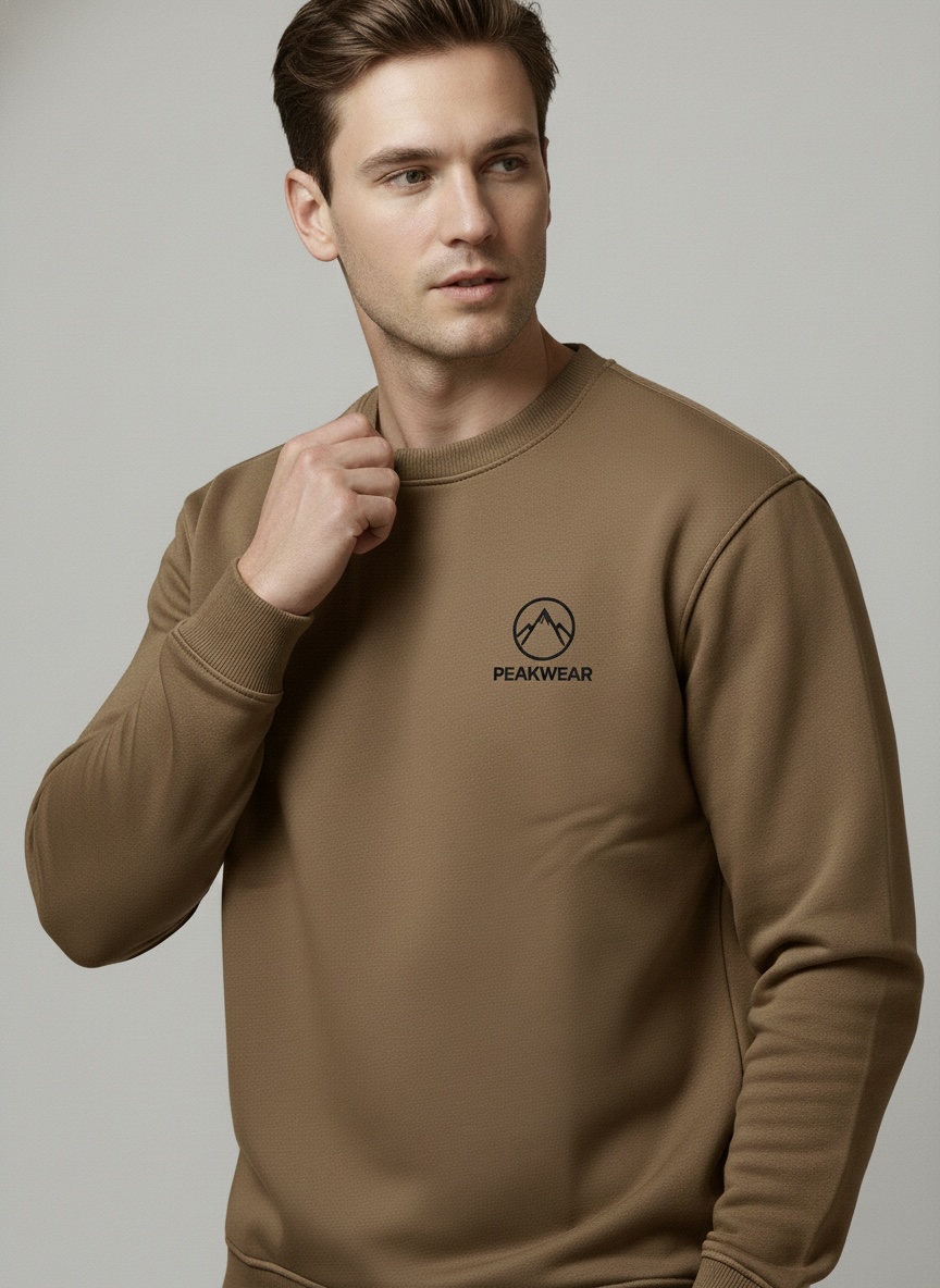 Men’s Premium Heavyweight Cotton Fleece Sweatshirt – High GSM Crewneck